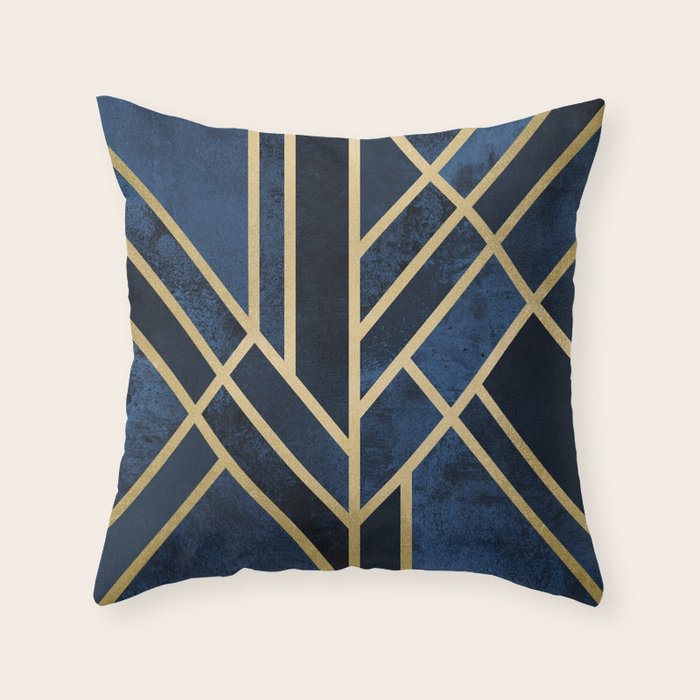 Art Deco Midnight Throw Pillow Gallery Image 6