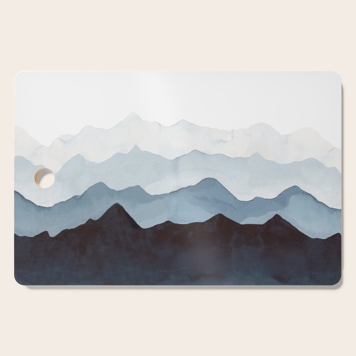 Indigo Mountains Landscape Cutting Board Gallery Image 1