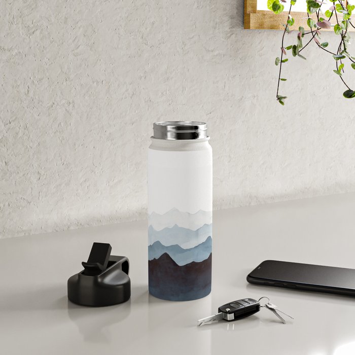 Indigo Mountains Landscape Water Bottle Gallery Image 4