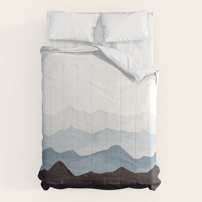 Indigo Mountains Landscape Comforter Gallery Image 6