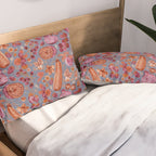 Garden Vegetables & Fresh Fruit in Grey & Rust Pillow Sham Gallery Image 2