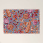 Garden Vegetables & Fresh Fruit in Grey & Rust Welcome Mat Gallery Image 1