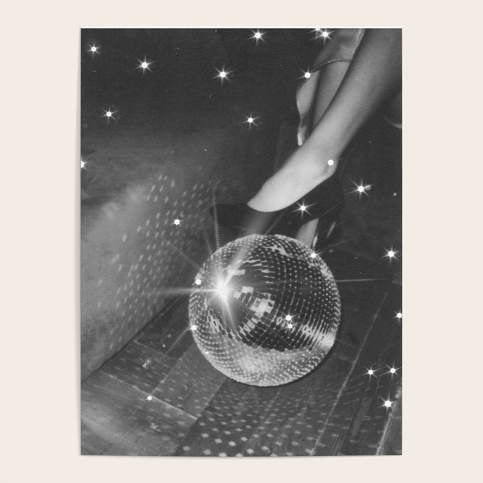 Disco Night | Black & White Photography | Vintage Photo Art Print | Groovy Christmas Party Poster Gallery Image 4
