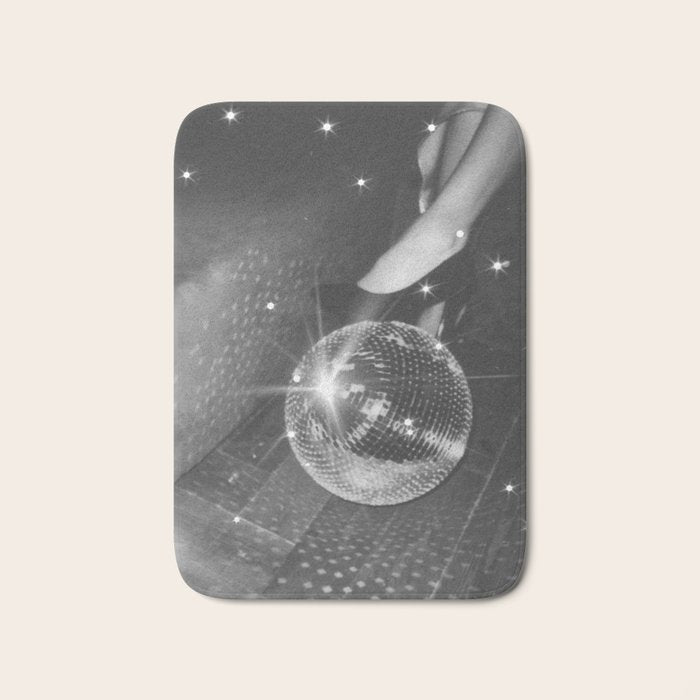Disco Night | Black & White Photography | Vintage Photo Art Print | Groovy Christmas Party Bath Mat Gallery Image 1