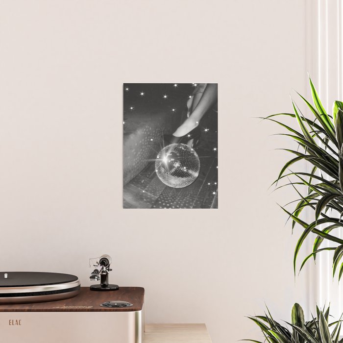 Disco Night | Black & White Photography | Vintage Photo Art Print | Groovy Christmas Party Poster Gallery Image 2