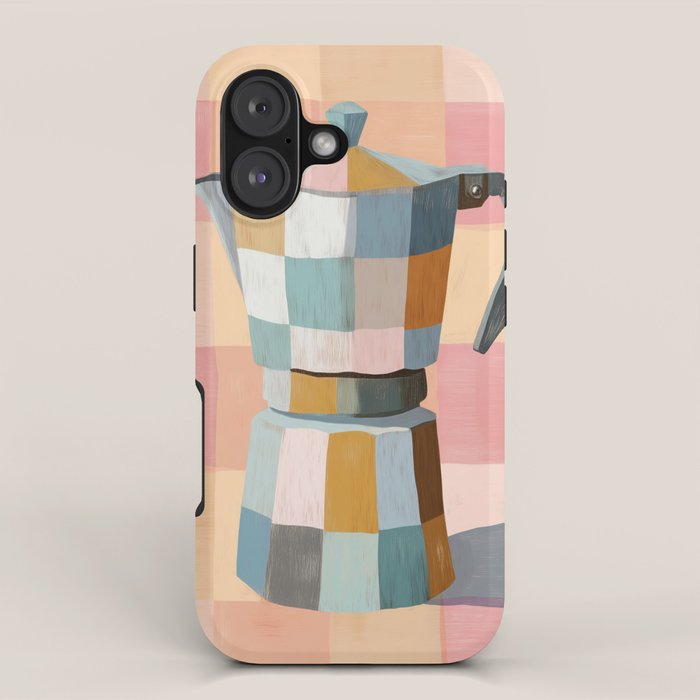 Patchwork Moka Pot iPhone Case Gallery Image 1