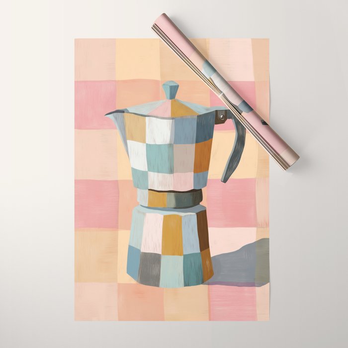 Patchwork Moka Pot Wrapping Paper Gallery Image 1