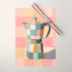 Patchwork Moka Pot Wrapping Paper Gallery Image 1
