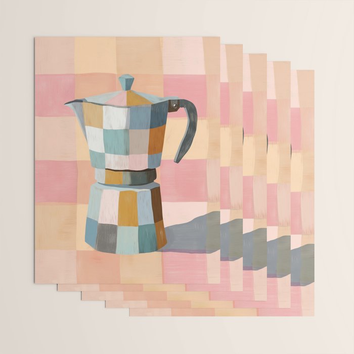 Patchwork Moka Pot Wrapping Paper Gallery Image 3
