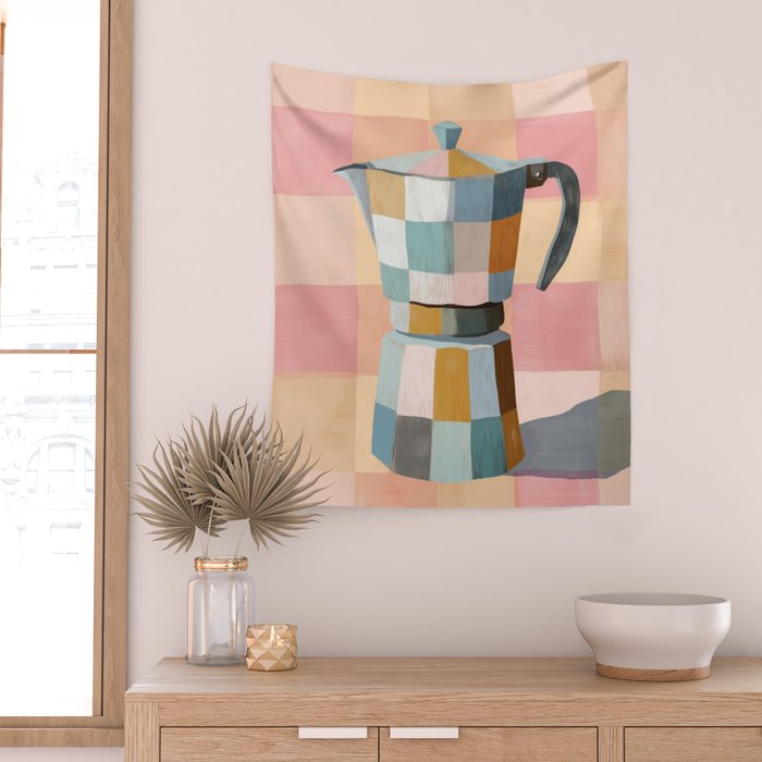 Patchwork Moka Pot Wall Tapestry Gallery Image 2