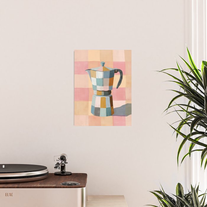 Patchwork Moka Pot Poster Gallery Image 2