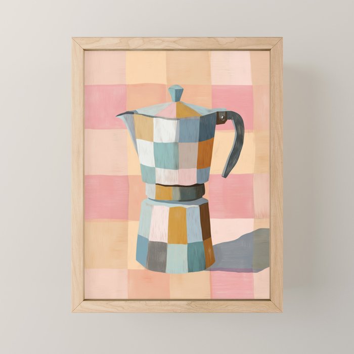Patchwork Moka Pot Mini Art Print Gallery Image 1