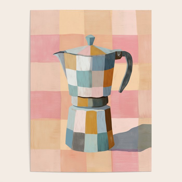 Patchwork Moka Pot Poster Gallery Image 4