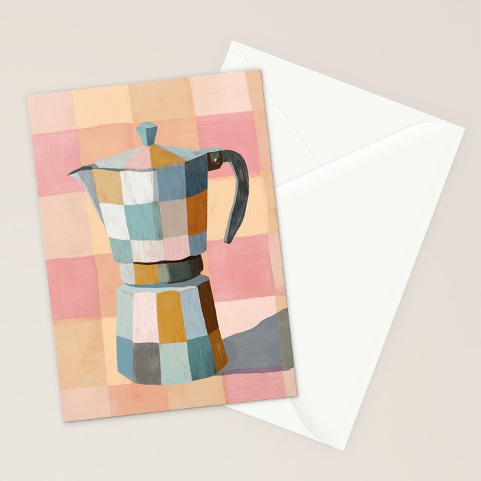 Patchwork Moka Pot Stationery Card Gallery Image 2