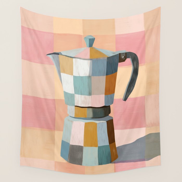 Patchwork Moka Pot Wall Tapestry Gallery Image 4