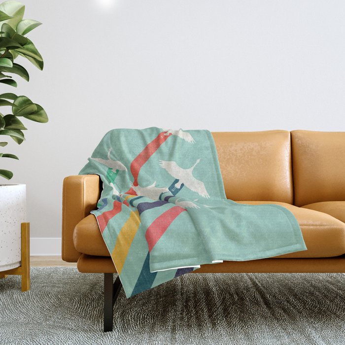 The Cranes Throw Blanket Gallery Image 1
