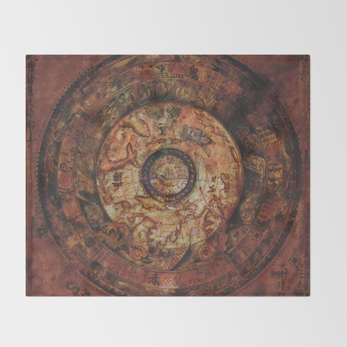 Sao Feng Replica Map Pirates of the Caribbean Throw Blanket Gallery Image 2