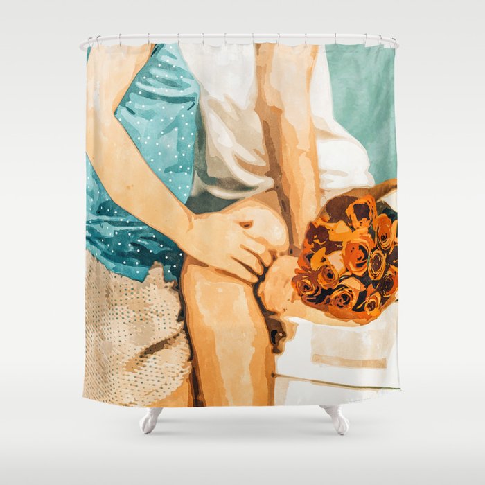 Romance #painting #love Shower Curtain Gallery Image 1