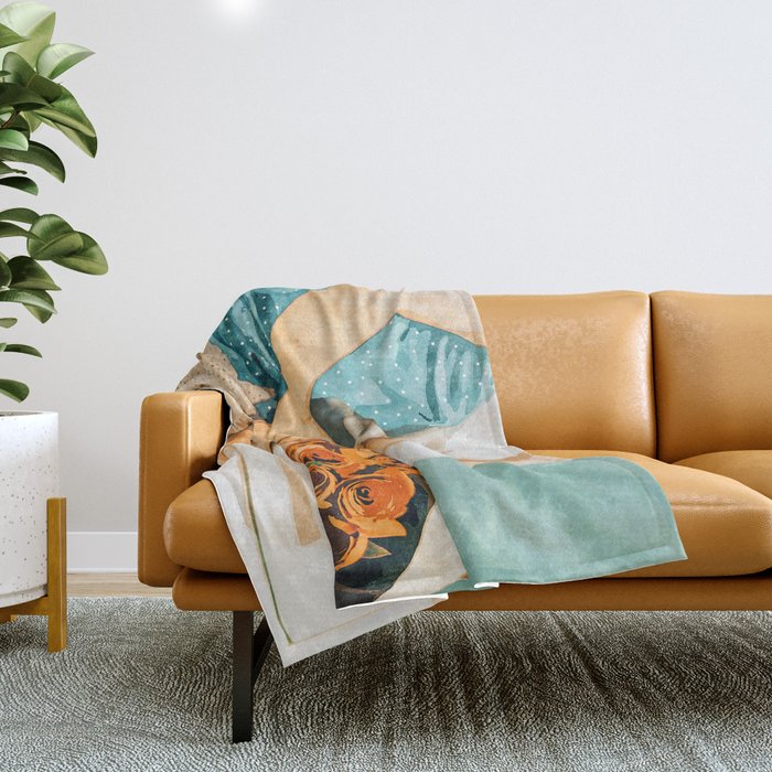 Romance #painting #love Throw Blanket Gallery Image 1