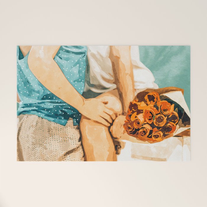 Romance #painting #love Welcome Mat Gallery Image 1