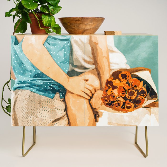 Romance #painting #love Credenza Gallery Image 1