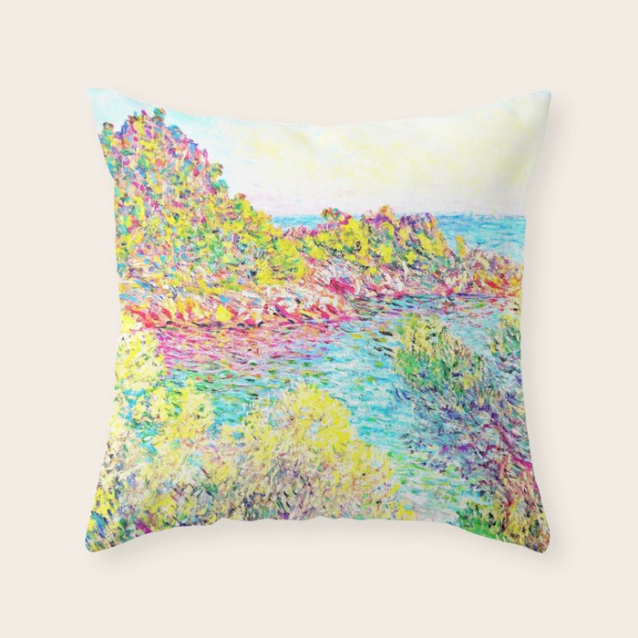 MONET : Landscape Near Montecarlo Throw Pillow Gallery Image 6