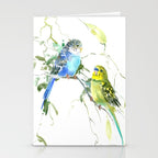 Parakeets, budgies pet bird home decor Stationery Card Gallery Image 2