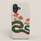 Snake and flowers iPhone Case Gallery Image 1
