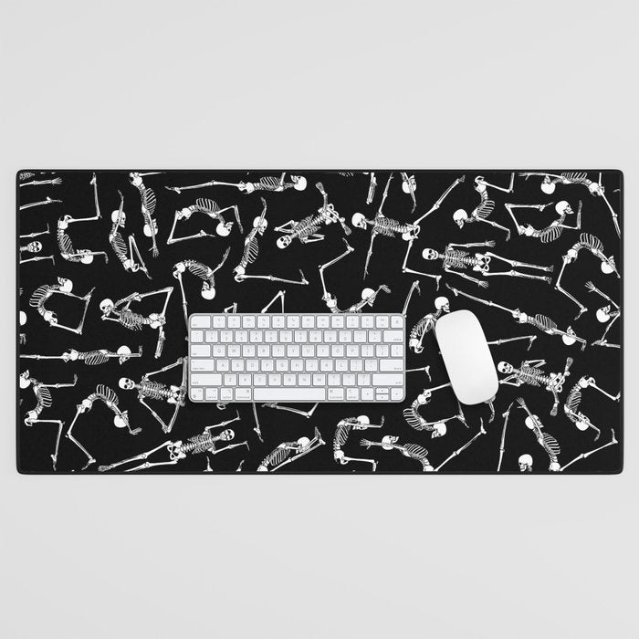 Yoga Skeleton Meditating Yogi Zen Poses Halloween Pattern Desk Mat Gallery Image 1