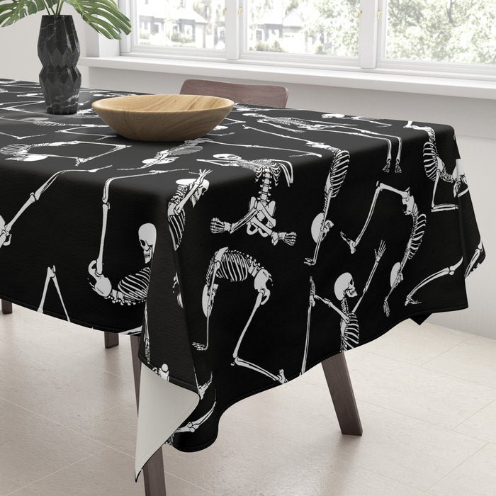 Yoga Skeleton Meditating Yogi Zen Poses Halloween Pattern Tablecloth Gallery Image 3