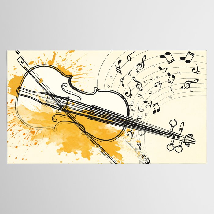 Abstract Minimal Musical Instrument 3 Tablecloth Gallery Image 2