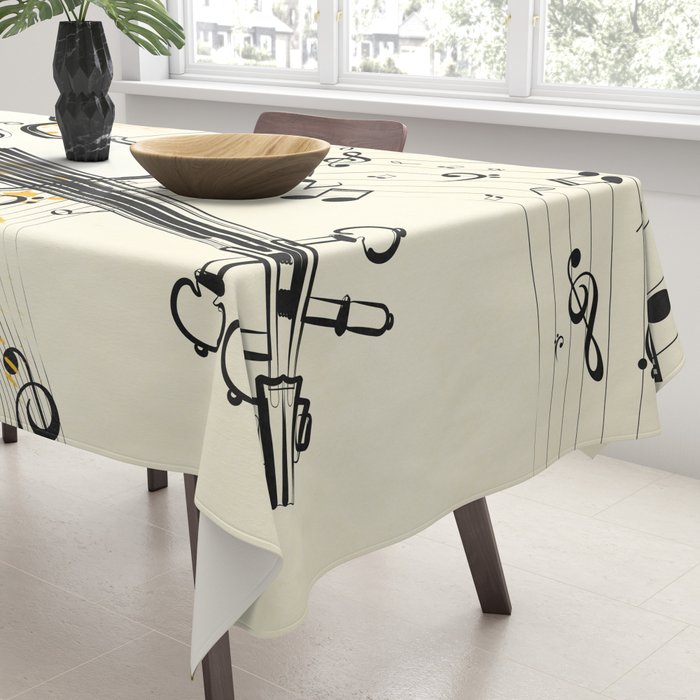 Abstract Minimal Musical Instrument 3 Tablecloth Gallery Image 3