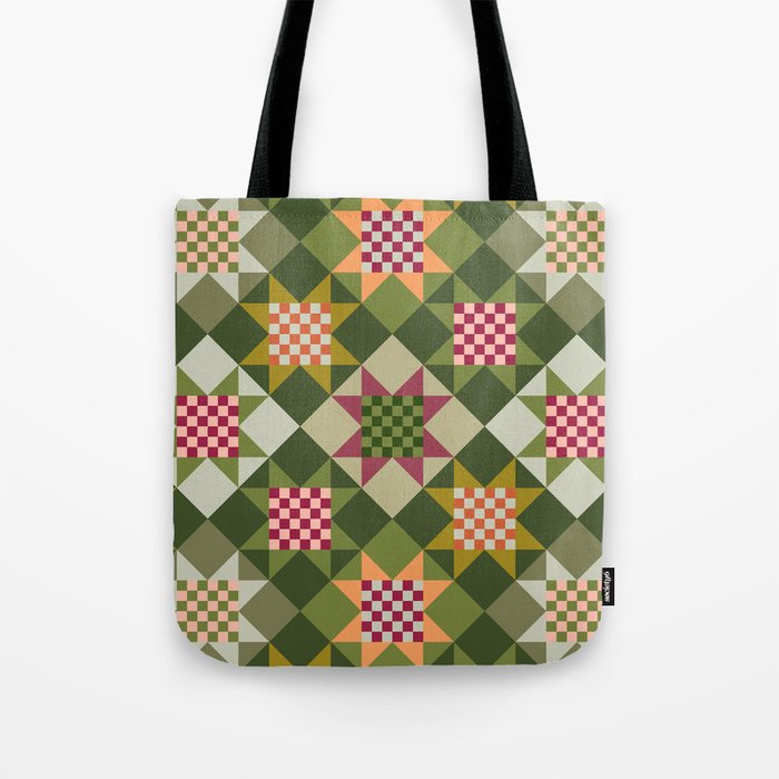 Checkerboard Quilt - Fall Colors Tote Bag Gallery Image 1