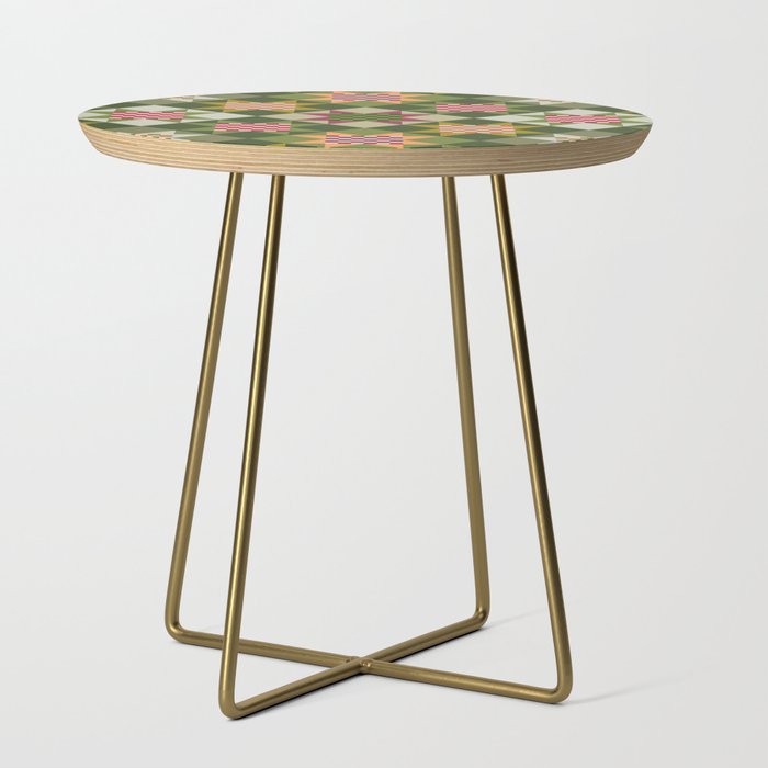 Checkerboard Quilt - Fall Colors Side Table Gallery Image 1