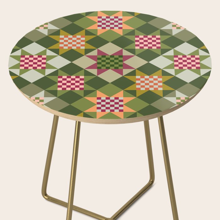 Checkerboard Quilt - Fall Colors Side Table Gallery Image 2