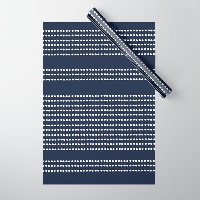 Spotted, African Pattern in Blue and White Wrapping Paper Gallery Image 1