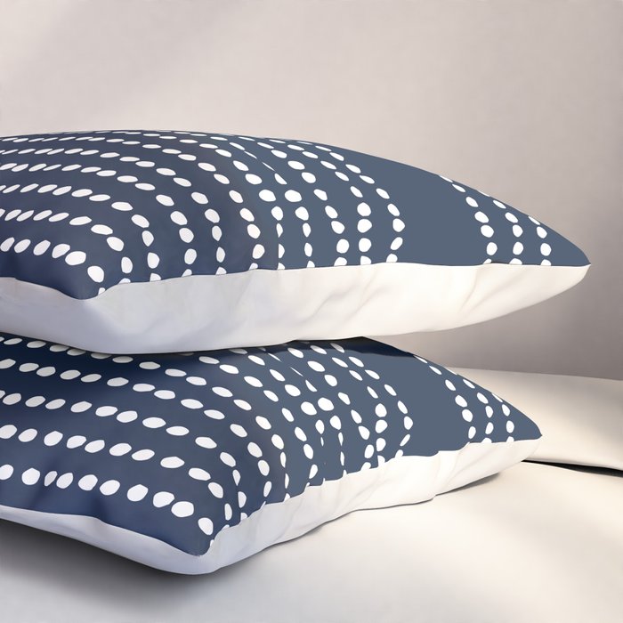 Spotted, African Pattern in Blue and White Pillow Sham Gallery Image 3