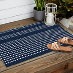 Spotted, African Pattern in Blue and White Outdoor Rug Gallery Image 2