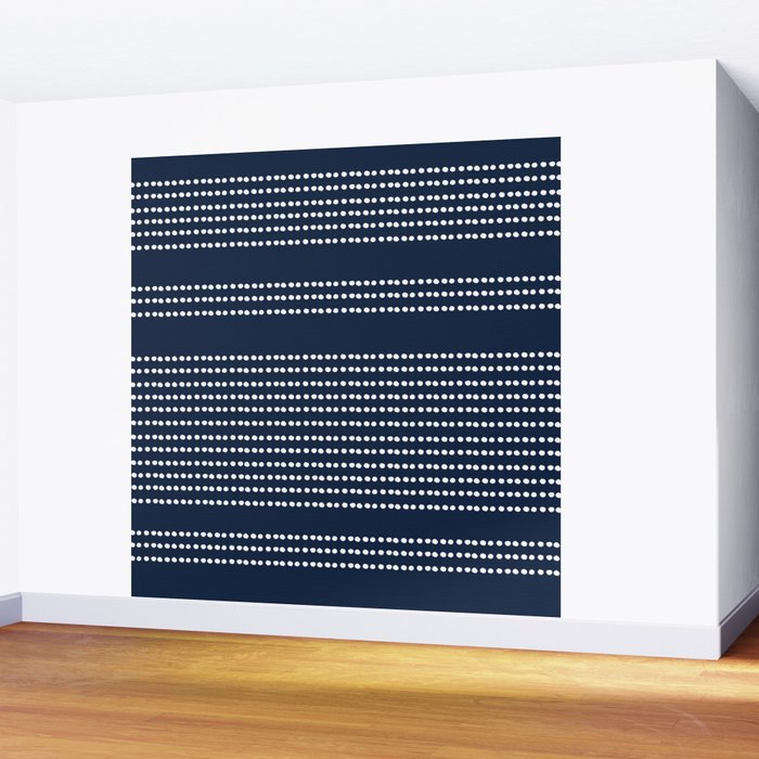 Spotted, African Pattern in Blue and White Wall Mural Gallery Image 2