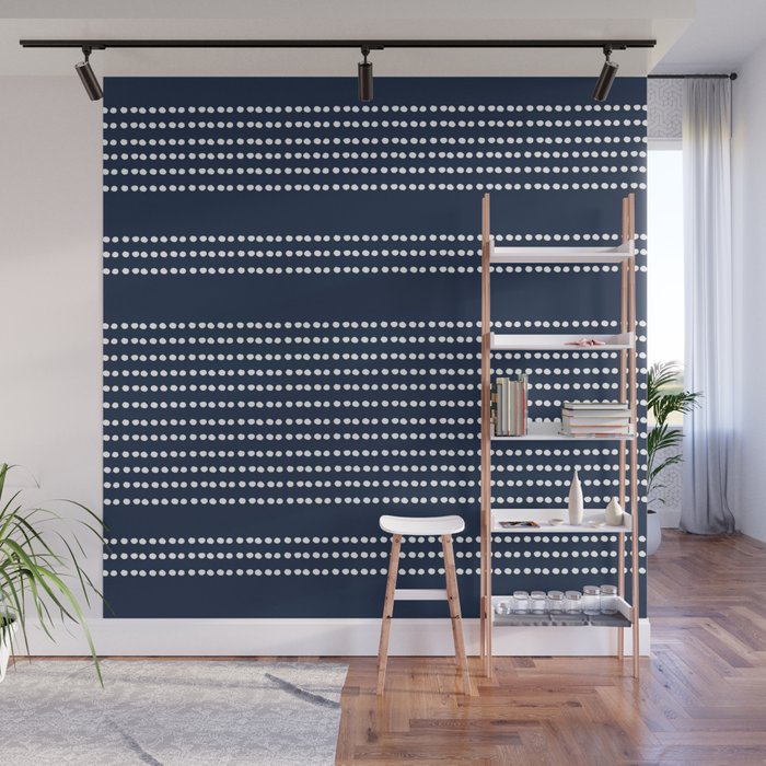 Spotted, African Pattern in Blue and White Wall Mural Gallery Image 1