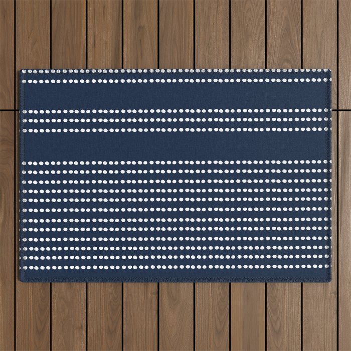 Spotted, African Pattern in Blue and White Outdoor Rug Gallery Image 1