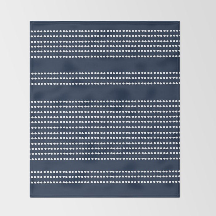 Spotted, African Pattern in Blue and White Throw Blanket Gallery Image 2