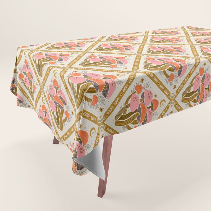 Mushrooms and Moons - Light Tablecloth Gallery Image 1