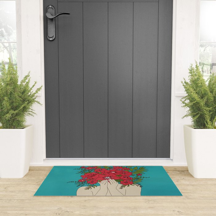 Blooming Red Welcome Mat Gallery Image 3