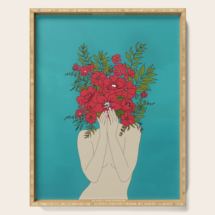 Blooming Red Serving Tray Gallery Image 1