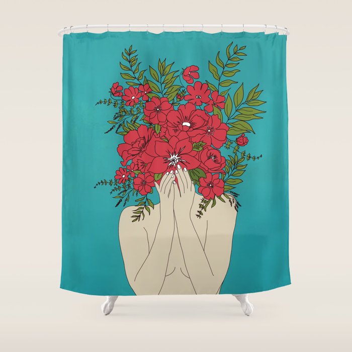 Blooming Red Shower Curtain Gallery Image 1