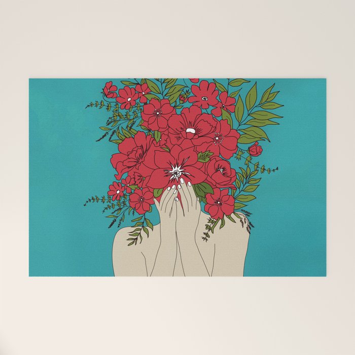Blooming Red Welcome Mat Gallery Image 1