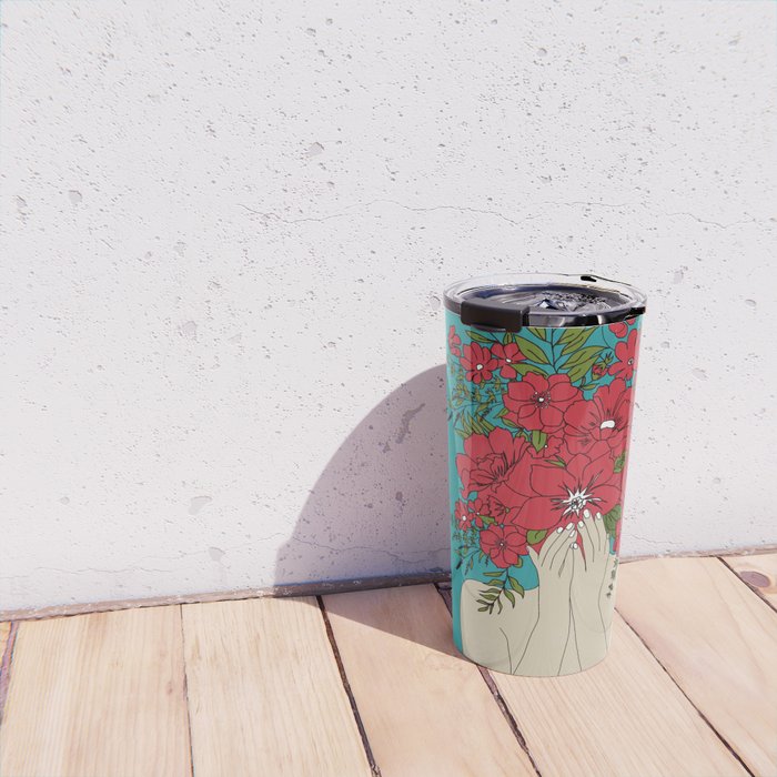 Blooming Red Travel Mug Gallery Image 4