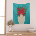 Blooming Red Wall Tapestry Gallery Image 2