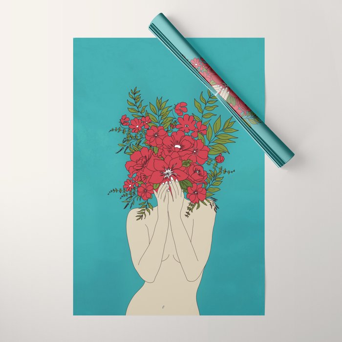 Blooming Red Wrapping Paper Gallery Image 1